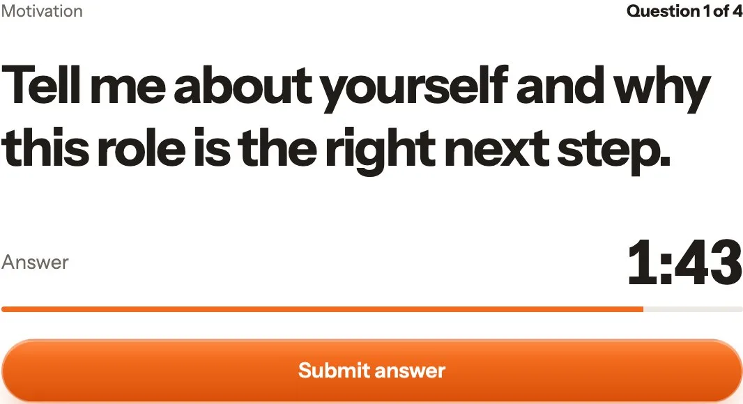 Question one of four on screen with the answer timer running